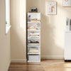 SoBuy STR14-W Estantería de pared de madera blanca mate Librería estrecha con 7 baldas
